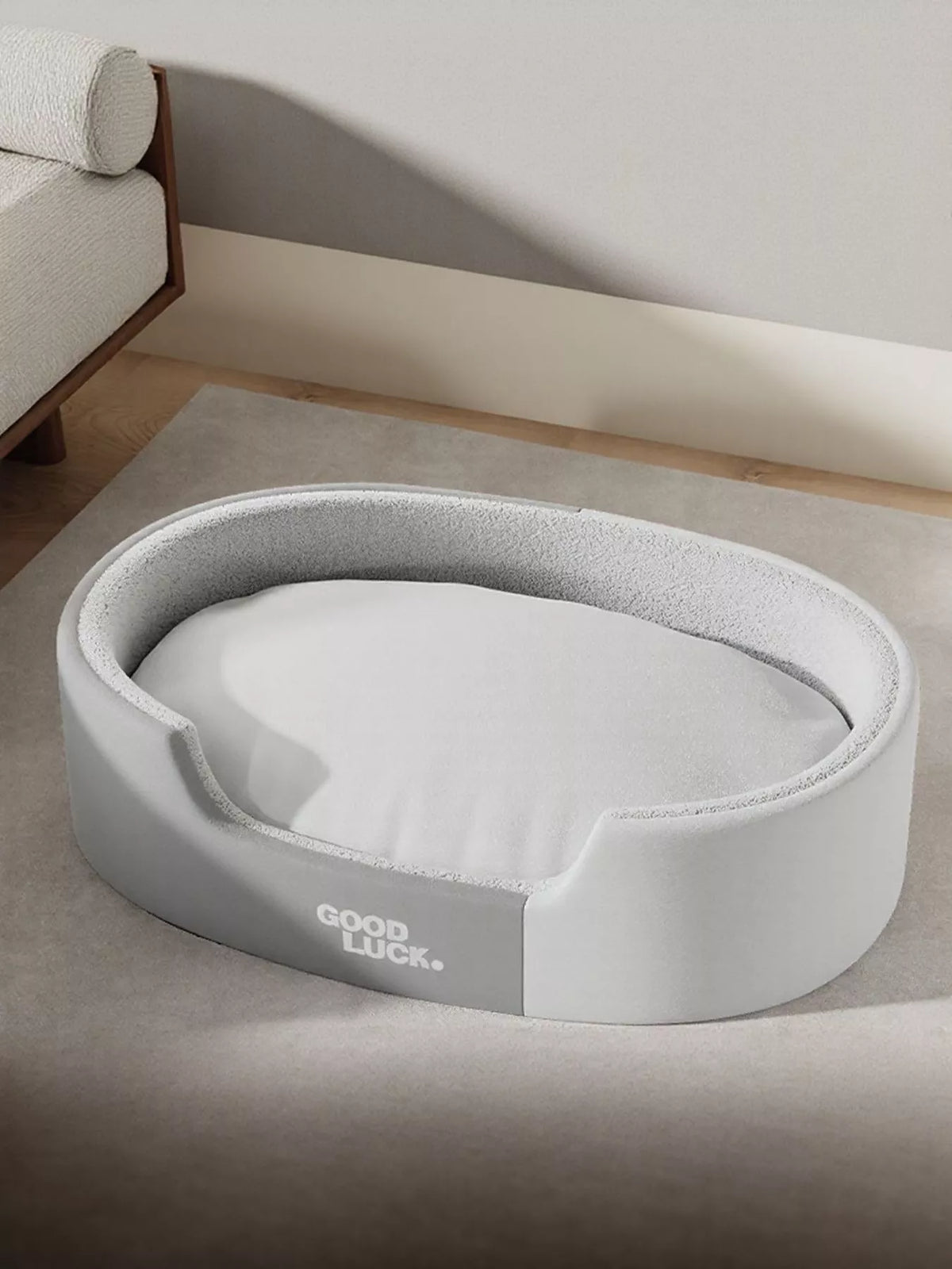 Thickened Oval Two-Tone Plush Pet Nest - Lilixa.store
