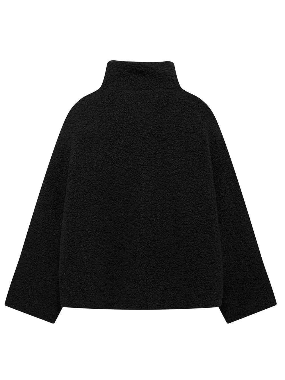 Zip Up Turtleneck Long Sleeve Plush Jacket, view 7