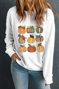 Pumpkin Graphic Long Sleeve Sweatshirt - Lilixa.store