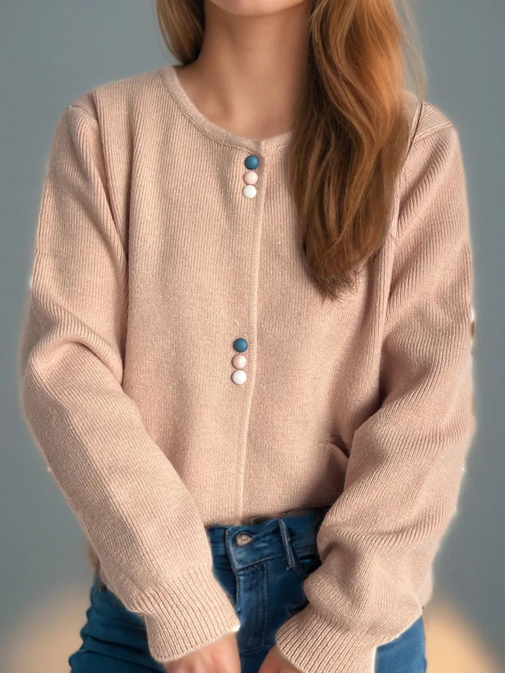 Button Down Long Sleeve Cardigan with Pockets - Lilixa.store