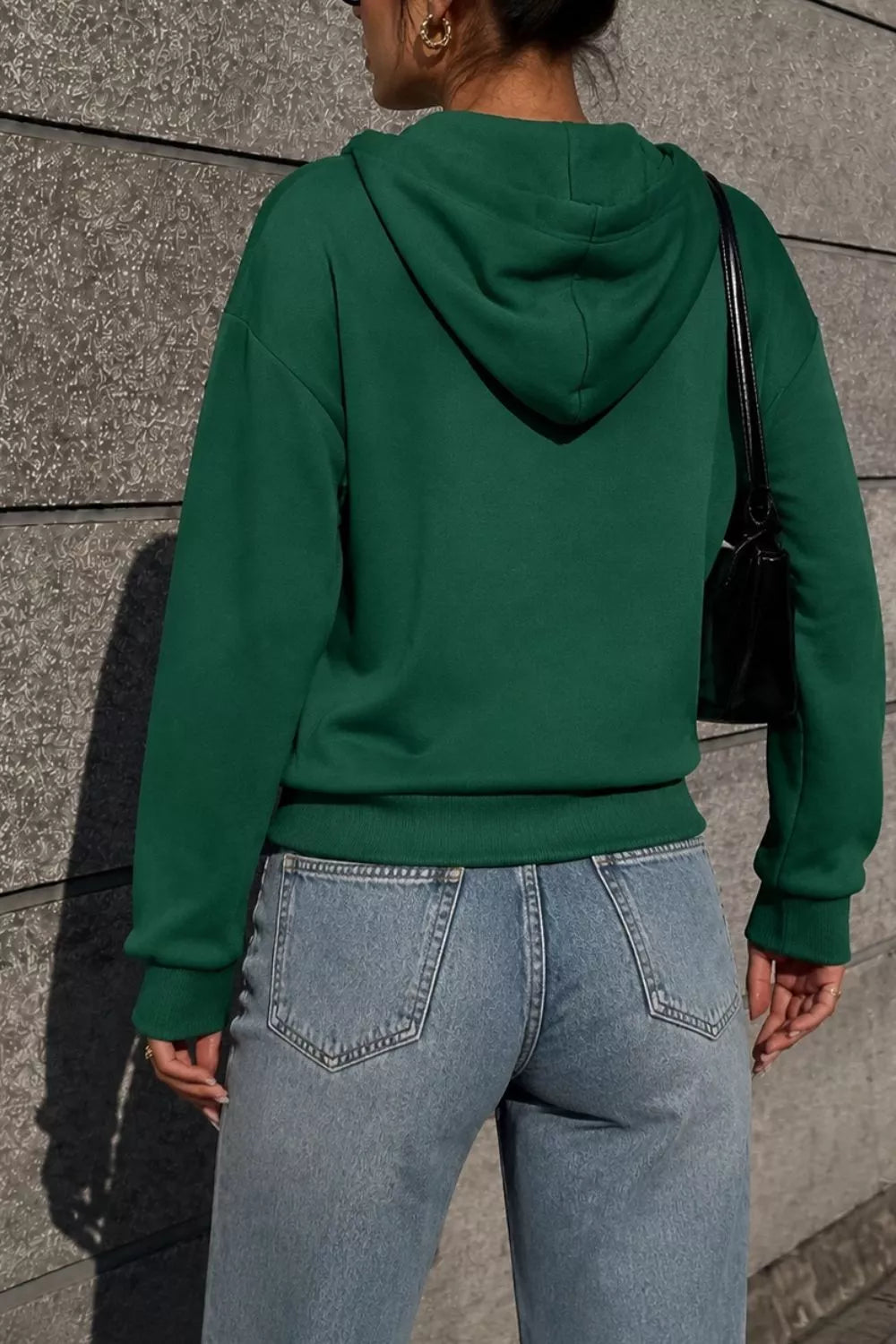 Half Snap Kangaroo Pocket Hoodie