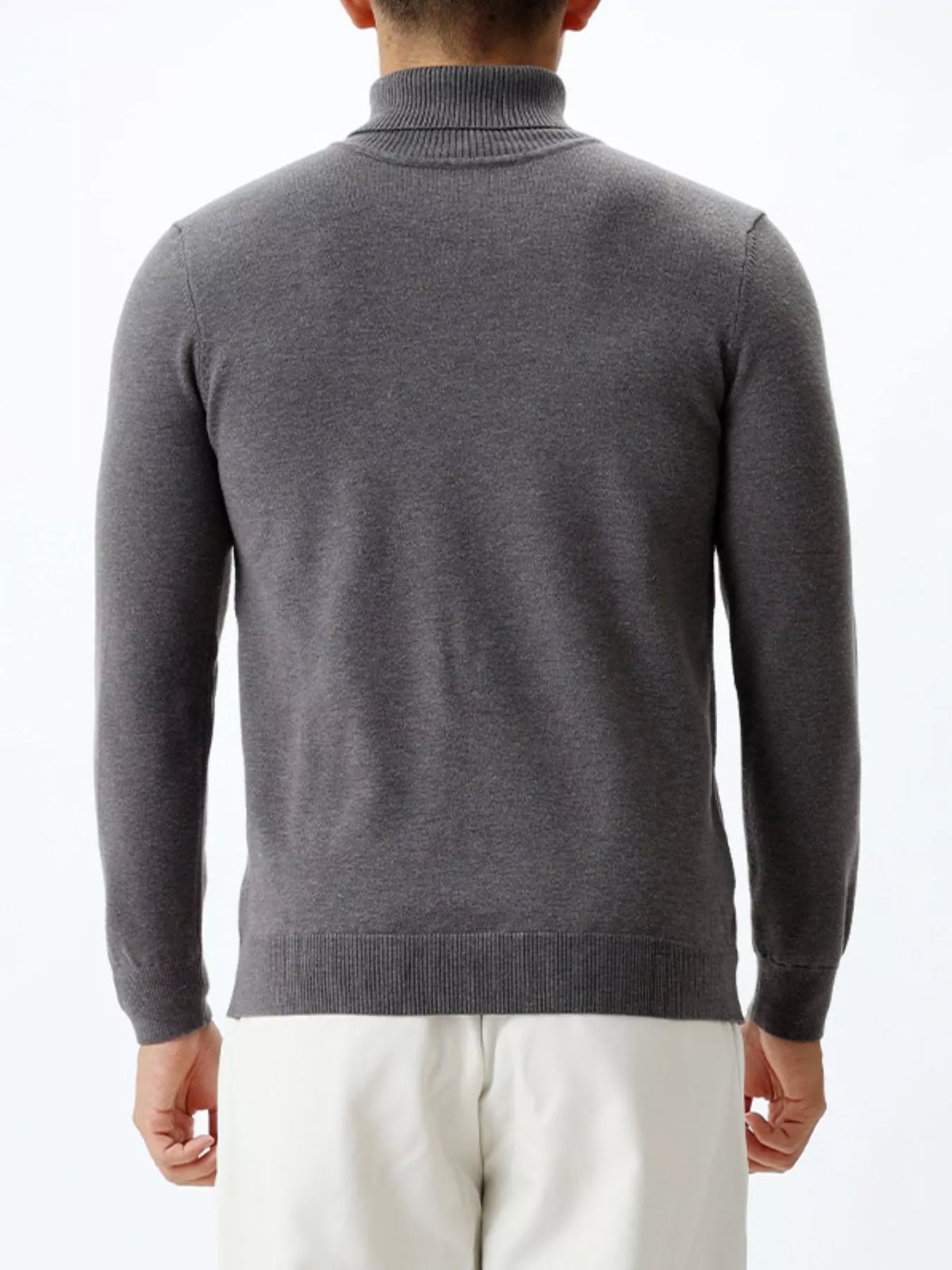 Men's Plus Size Slim-Fit Ribbed Turtleneck Sweater