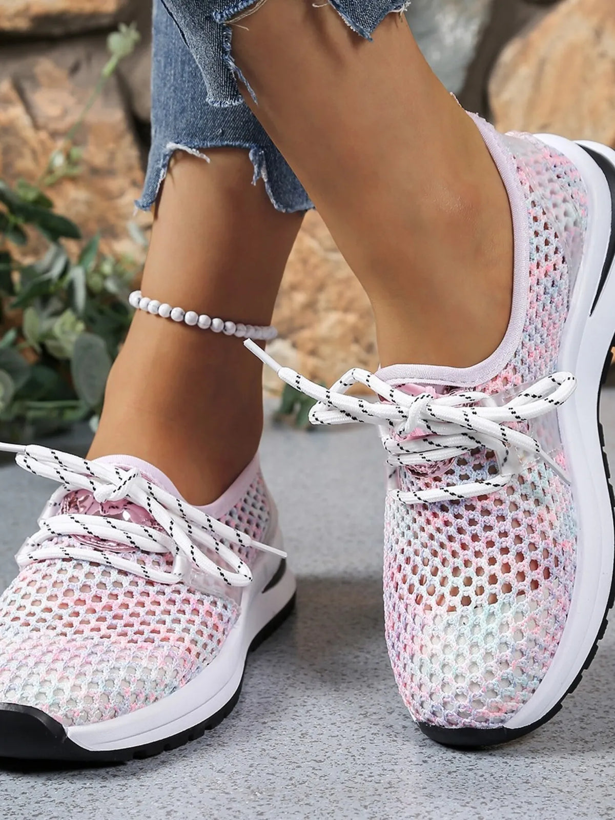 Mesh Breathable Lace Up Athletic - Lilixa.store