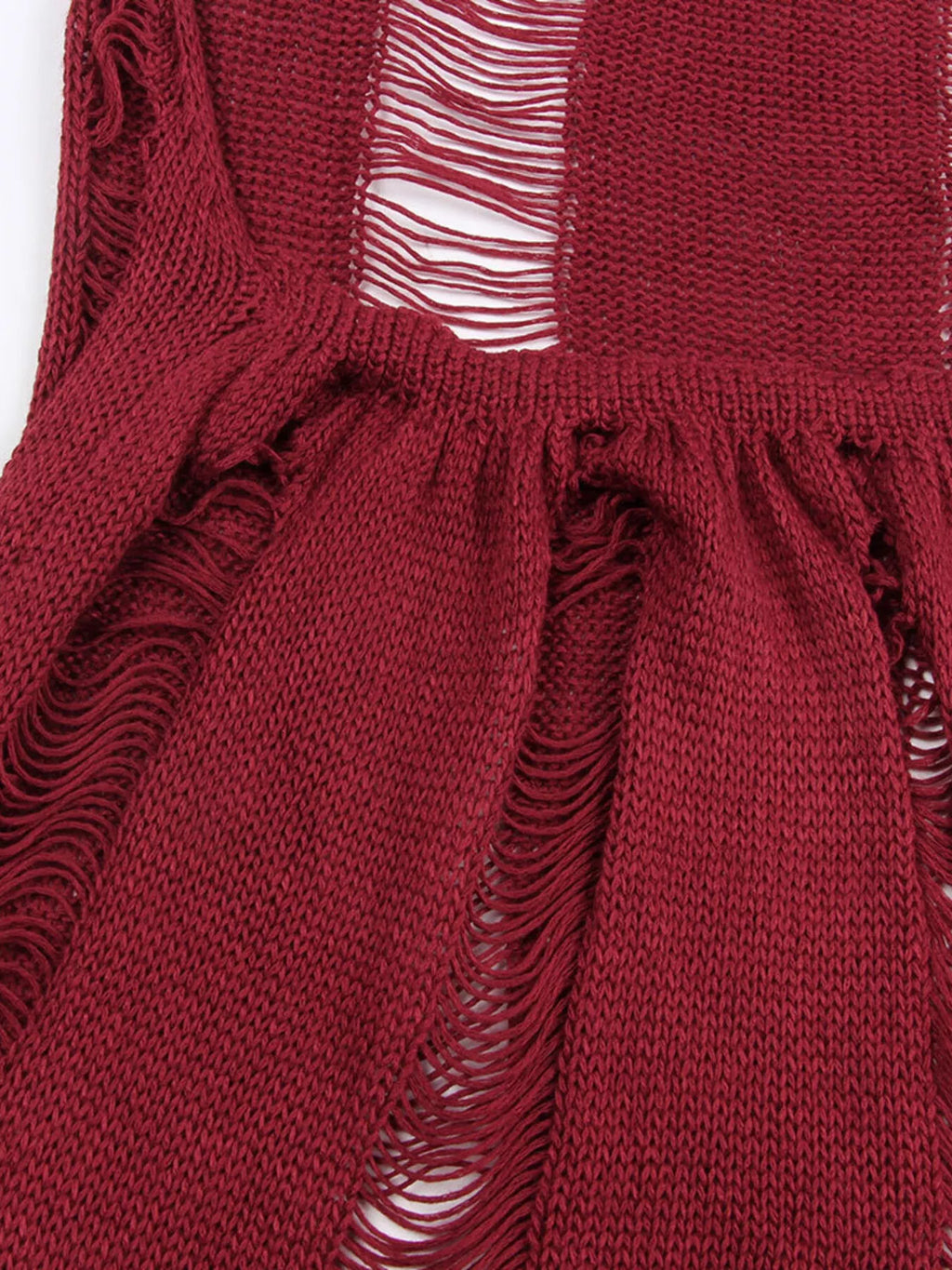 Backless Distressed Long Sleeve Knit Cover Up, view 10