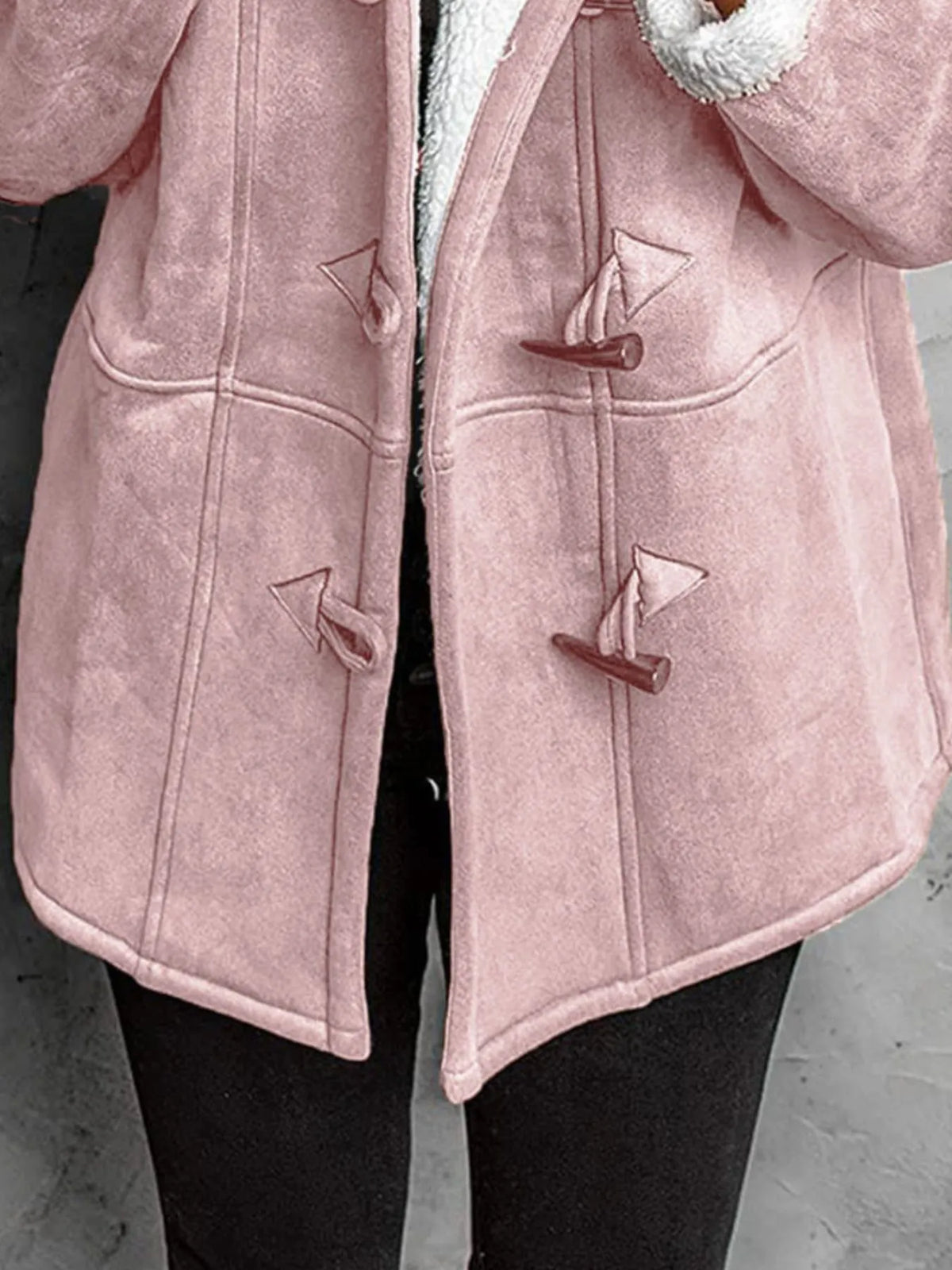 Full Size Cozy Sherpa Lined Toggle Coat with Hood Plus Size, view 13