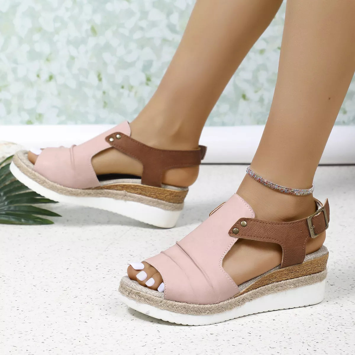 Peep Toe Wedge Sandals, view 9