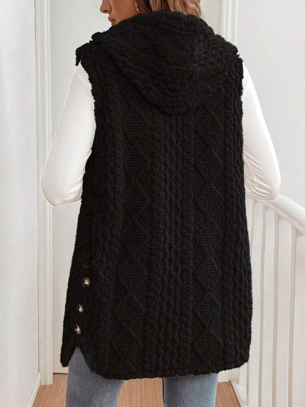 Cozy Sherpa Fleece Hooded Vest Coat - Lilixa.store