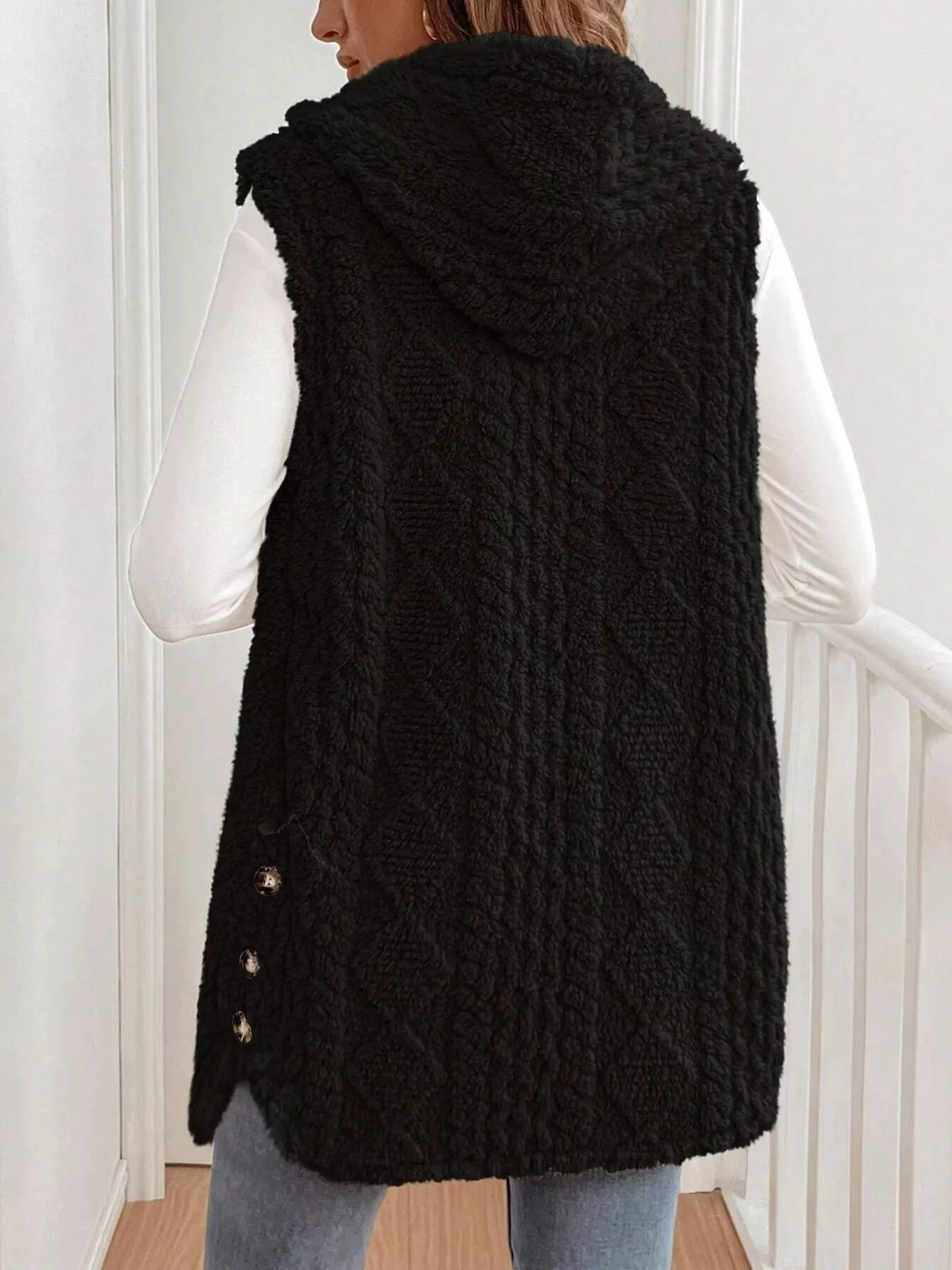 Cozy Sherpa Fleece Hooded Vest Coat - Lilixa.store