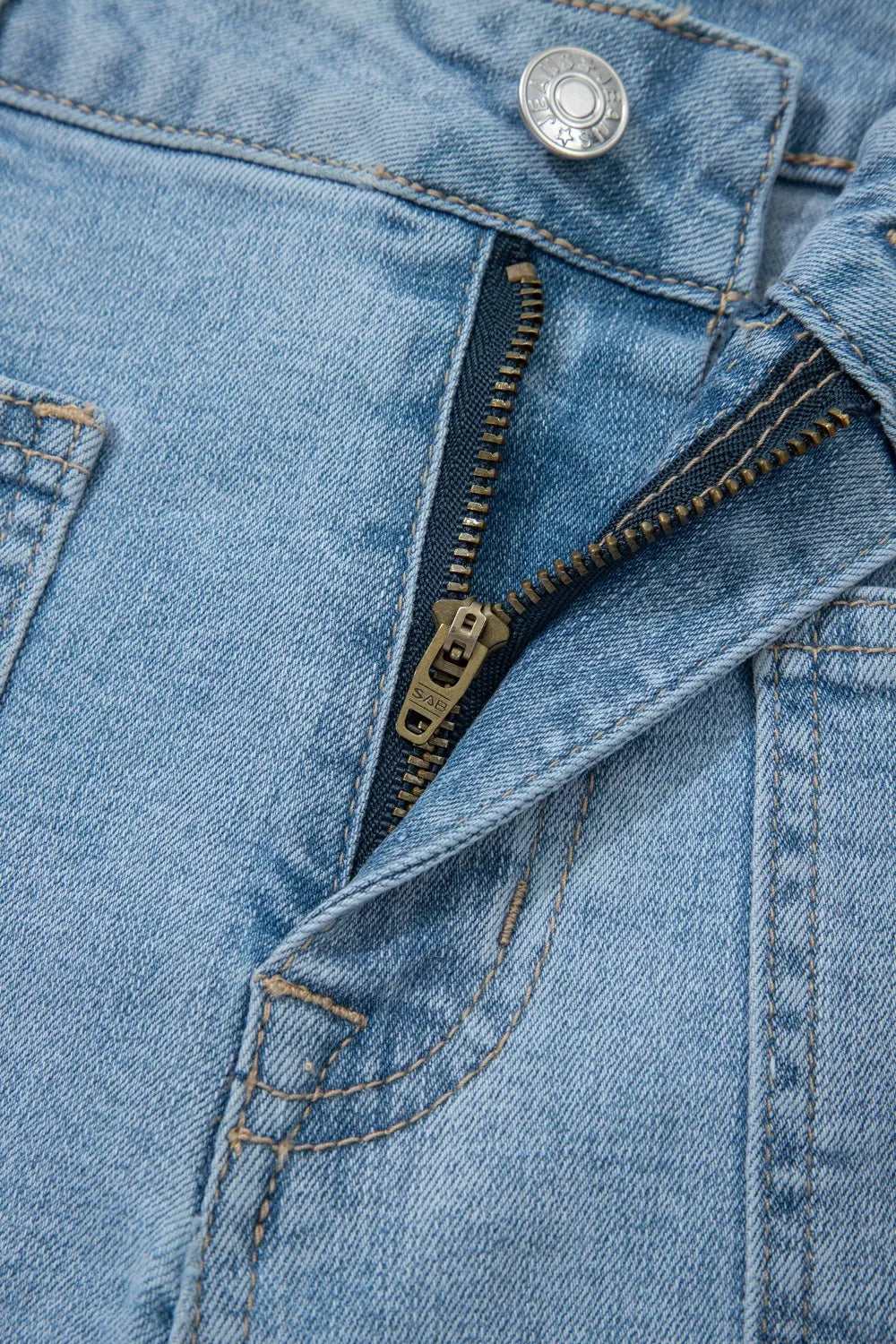 High Rise Patch Pocket Denim Shorts - Lilixa.store
