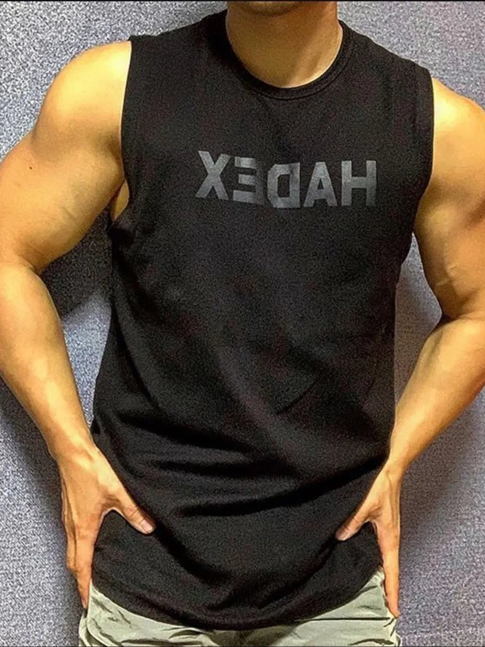 Men's Plus Size Round Neck Letter Graphic Tank - Lilixa.store