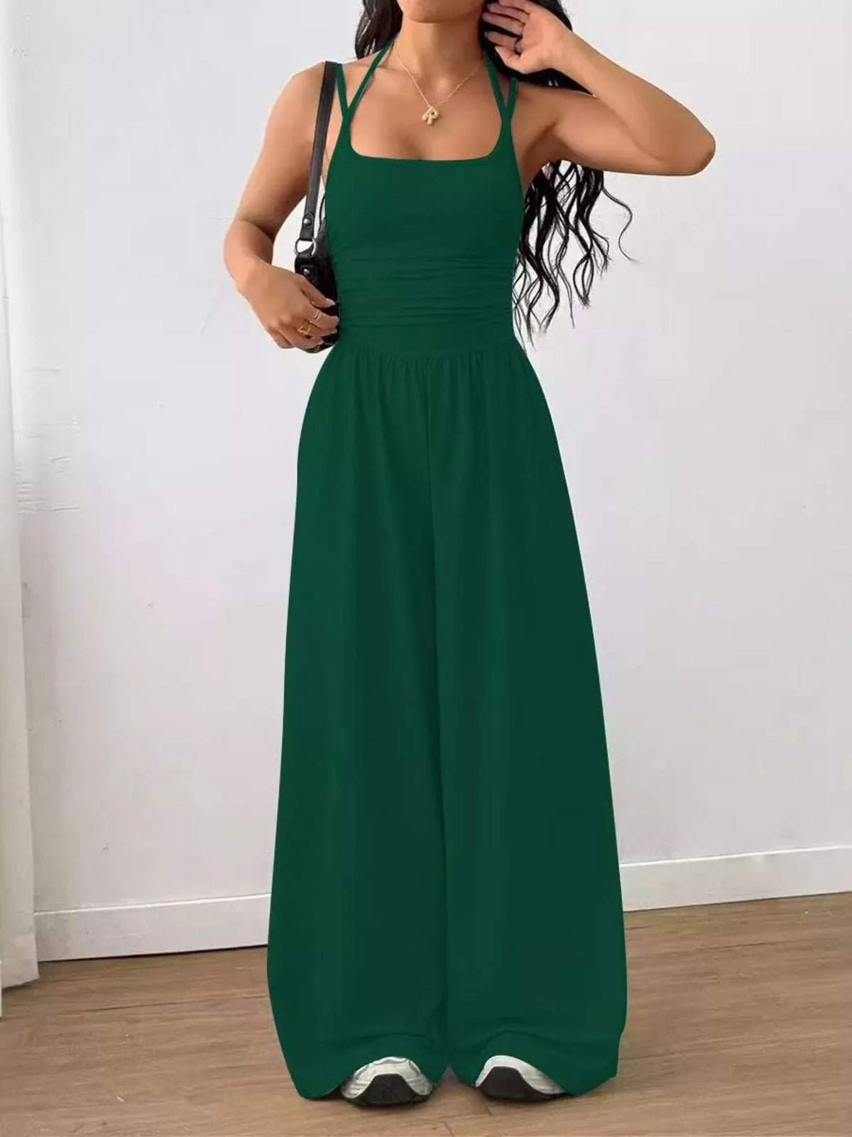 Spaghetti Strap Wide Leg Jumpsuit - Lilixa.store
