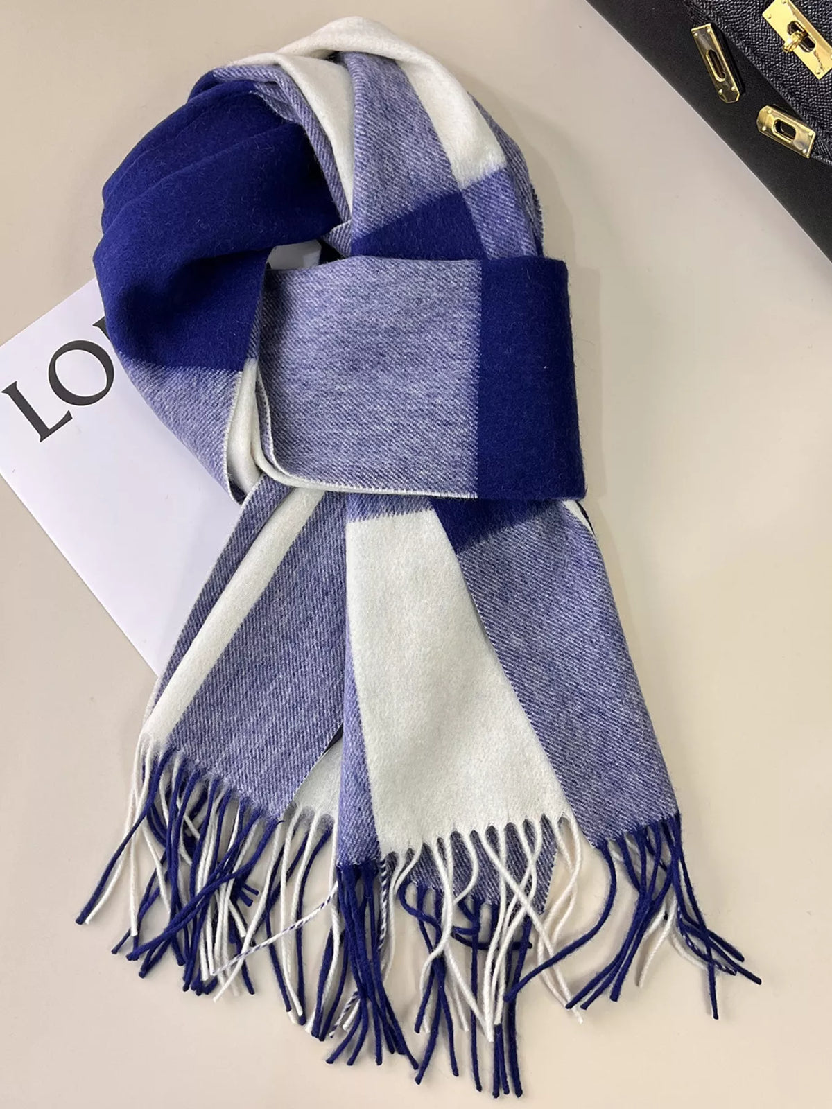 Plaid Fringe Scarf - Lilixa.store