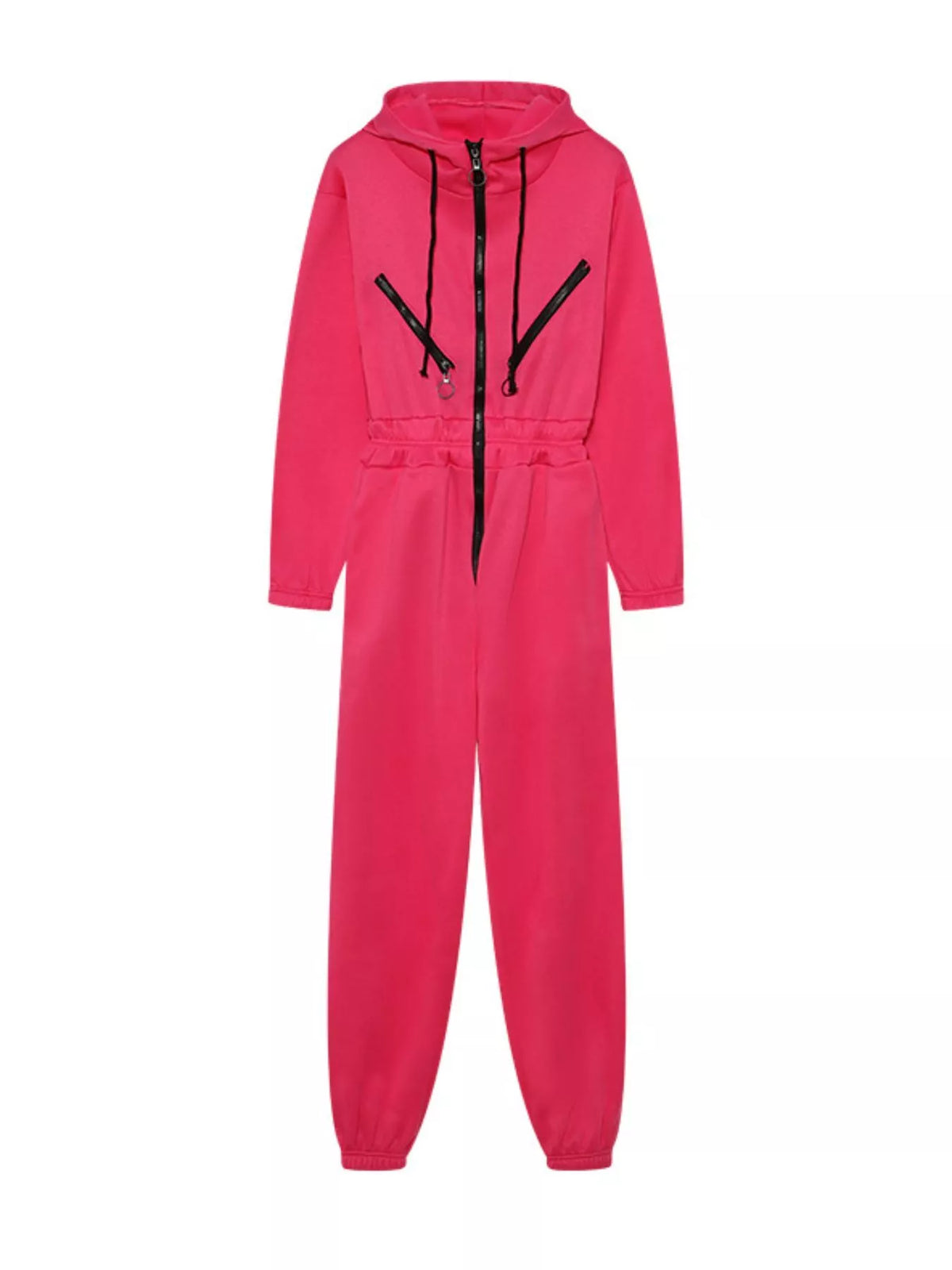Hooded Zip-Up Long Sleeve Jumpsuit - Lilixa.store