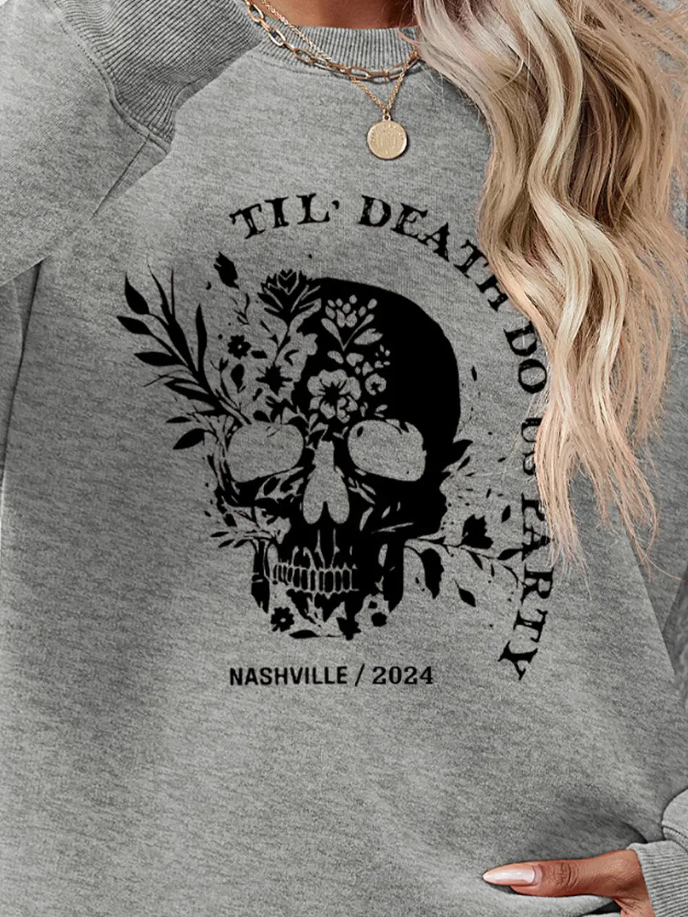 Graphic Round Neck Dropped Shoulder Sweatshirt - Lilixa.store