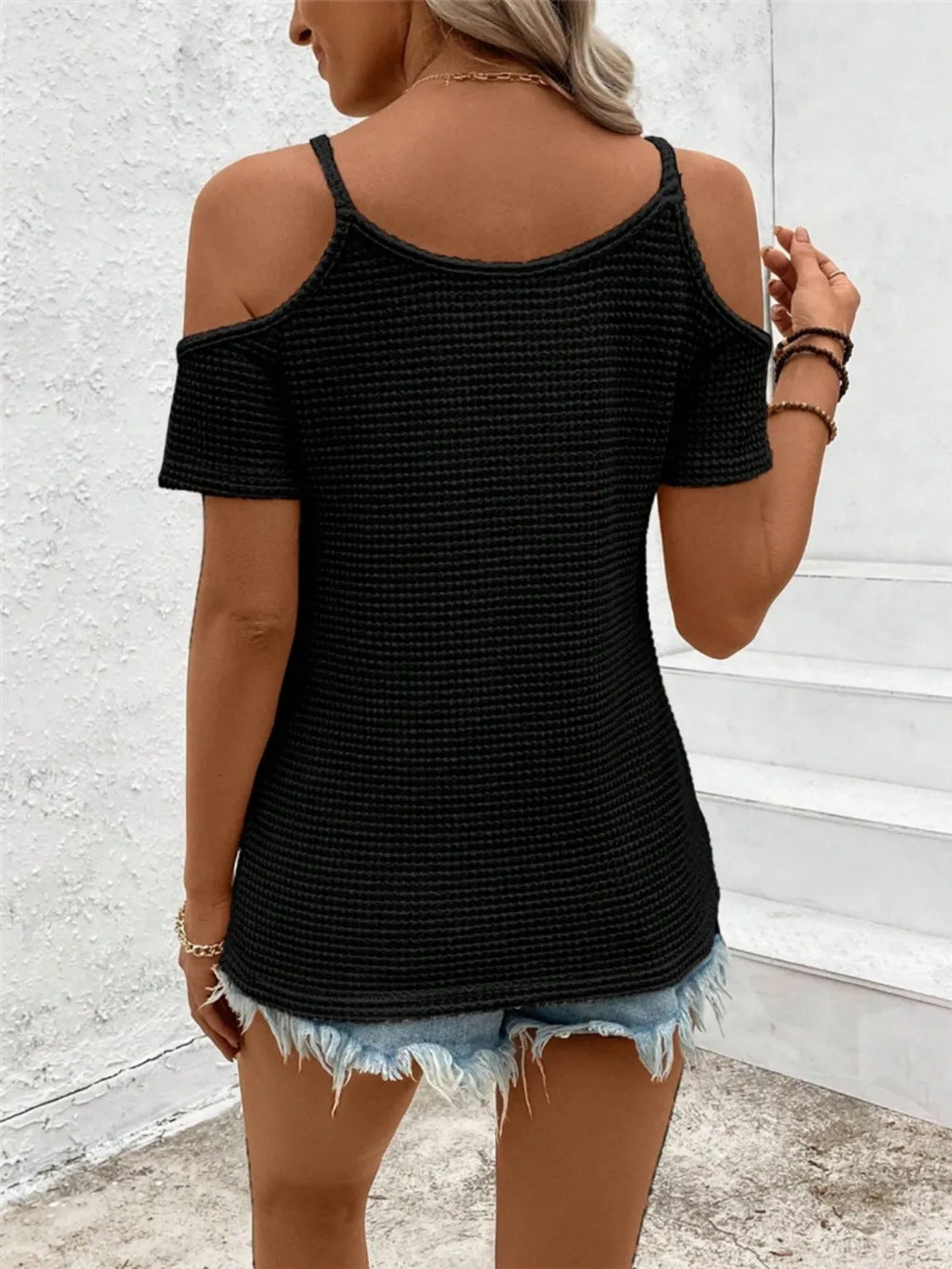 Crochet Cold Shoulder Top - Lilixa.store