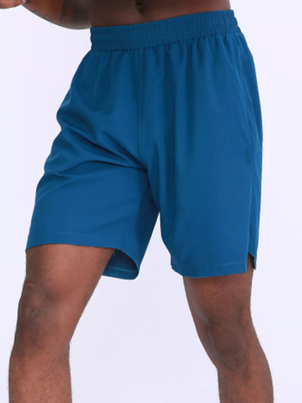 Men's Plus Size Elastic Waist Active Shorts in Blue