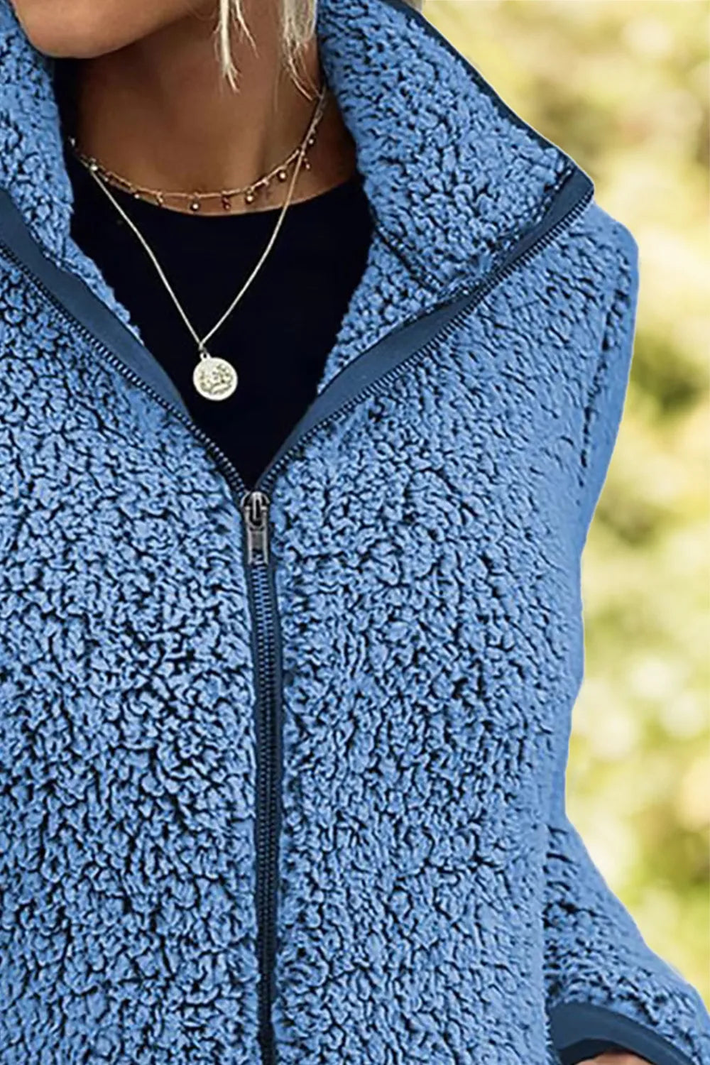 Pocketed Zip Up Turtleneck Jacket, view 13
