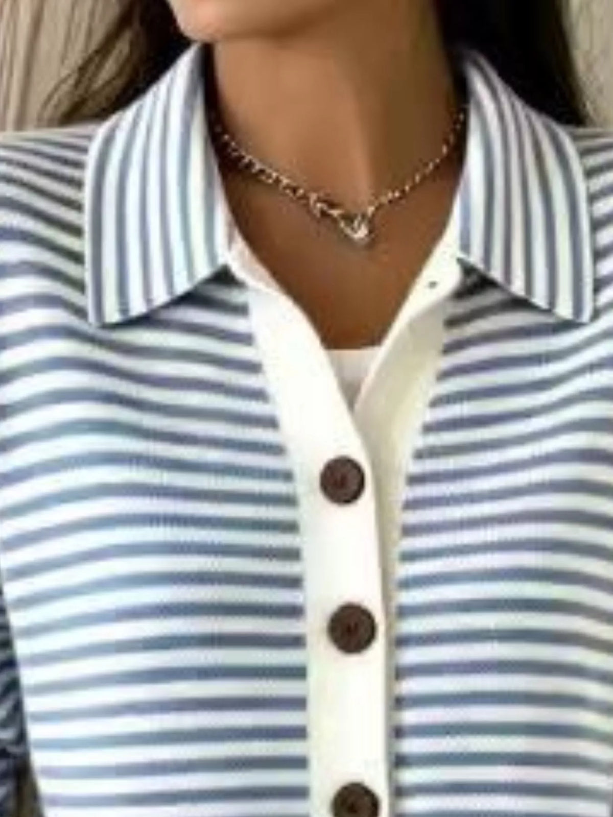 Full Size Striped Button-Down Knit Cardigan Plus Size - Lilixa.store
