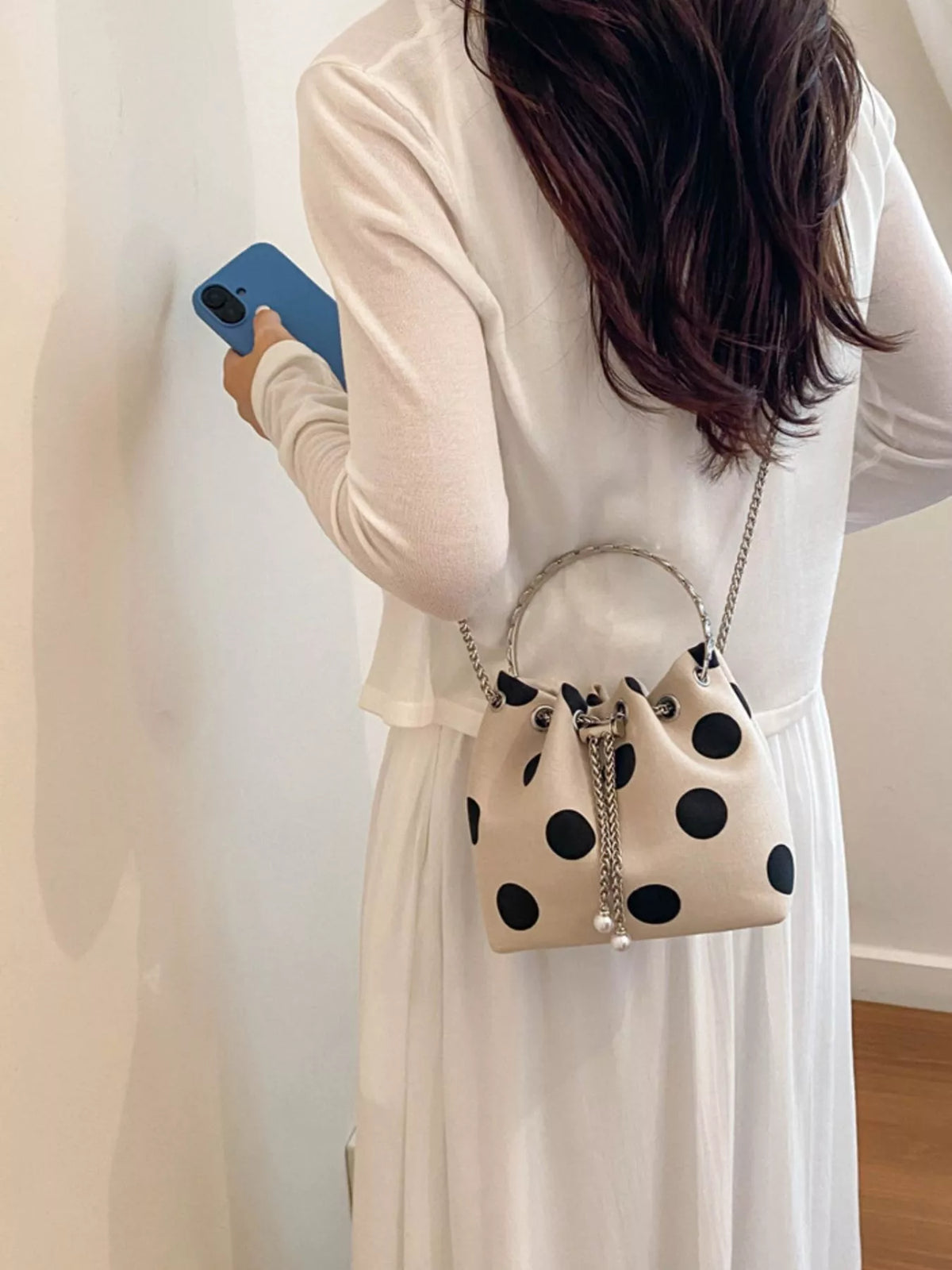 Polka Dot Bucket Crossbody Bag - Lilixa.store