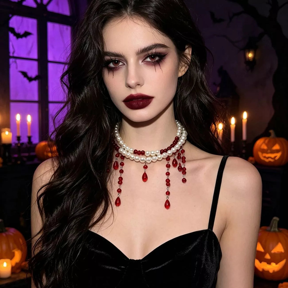 Halloween Pearl Double Layered Choker Necklace - Lilixa.store