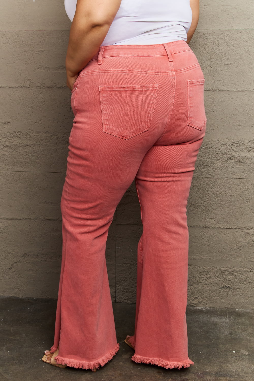 RISEN Bailey Full Size High Waist Side Slit Flare Jeans - Lilixa.store