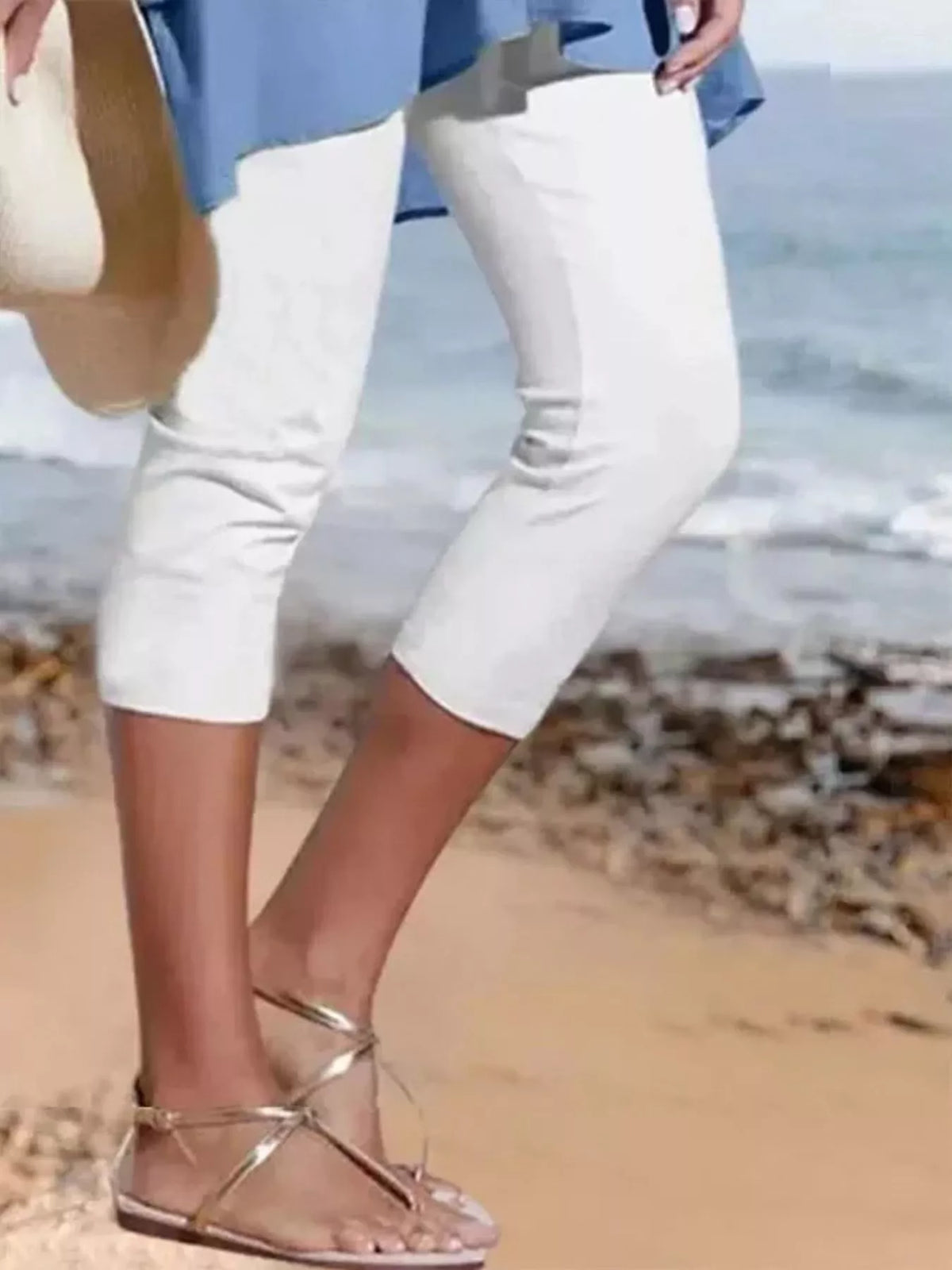 Full Size Cropped Casual Leggings Plus Size - Lilixa.store