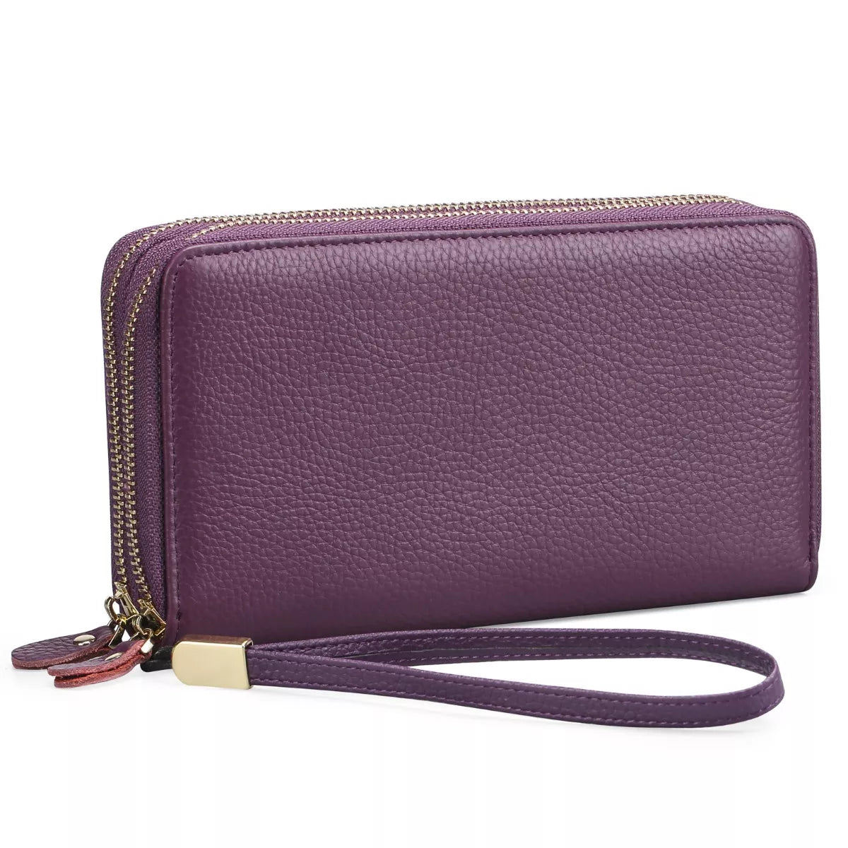 Double Zipper Leather Wallet - Lilixa.store