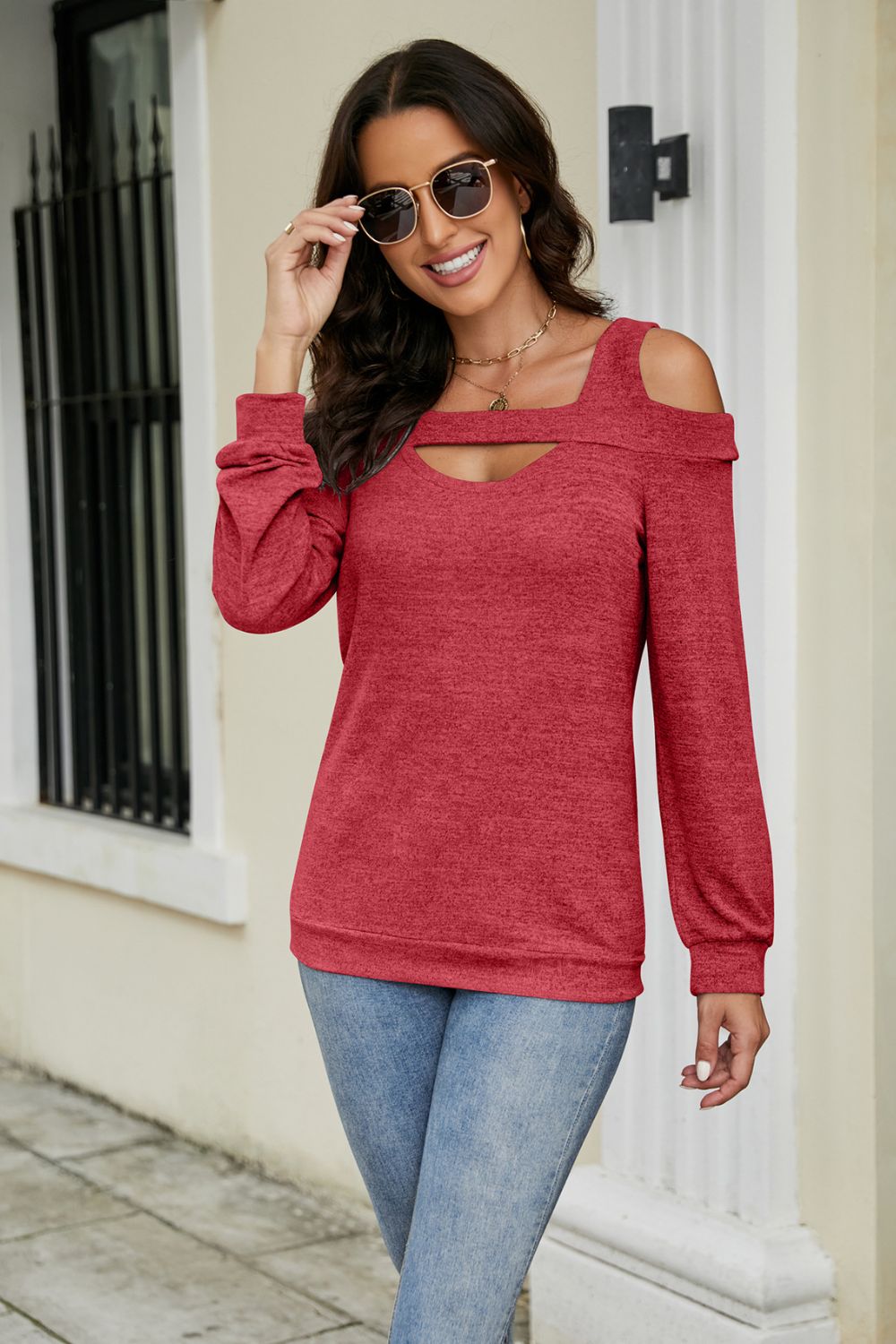 Cutout Cold-Shoulder Top, view 11