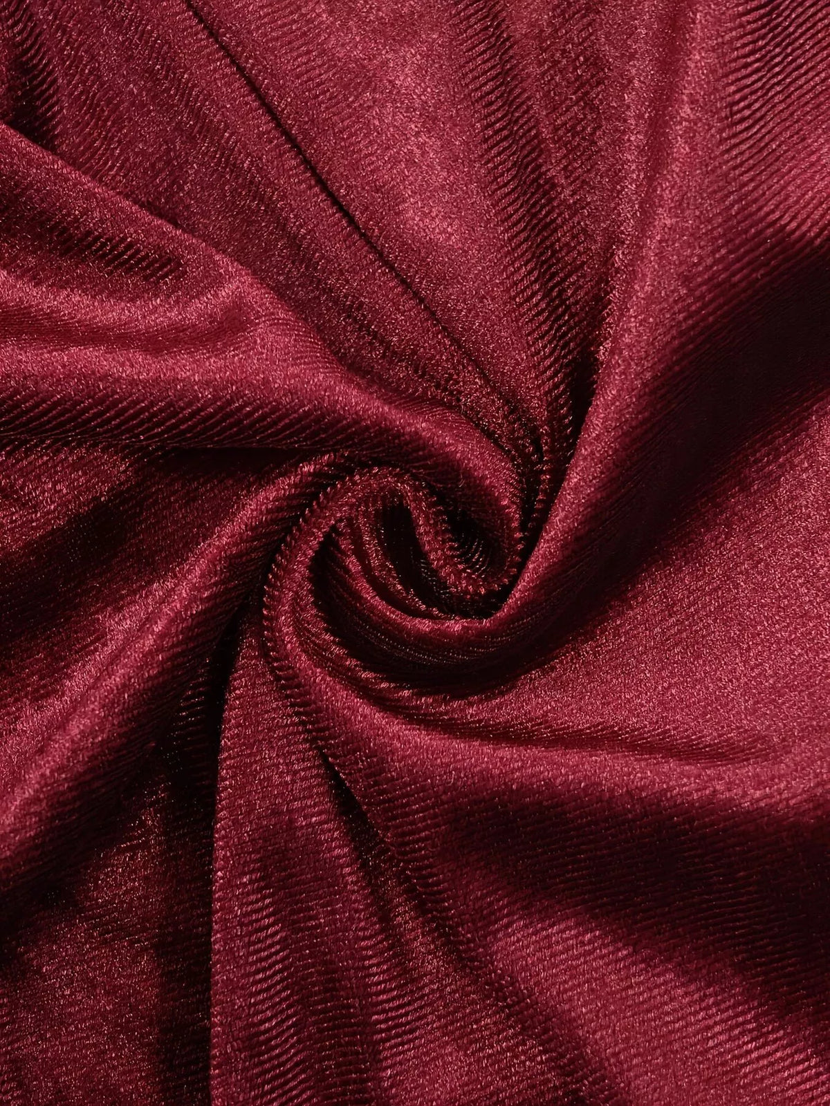 Velvet Mock Neck Ruched Slit Maxi Dress in Burgundy, view 7