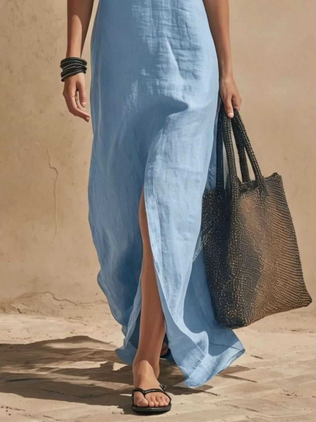Slit Front Spaghetti Strap Maxi Dress - Lilixa.store