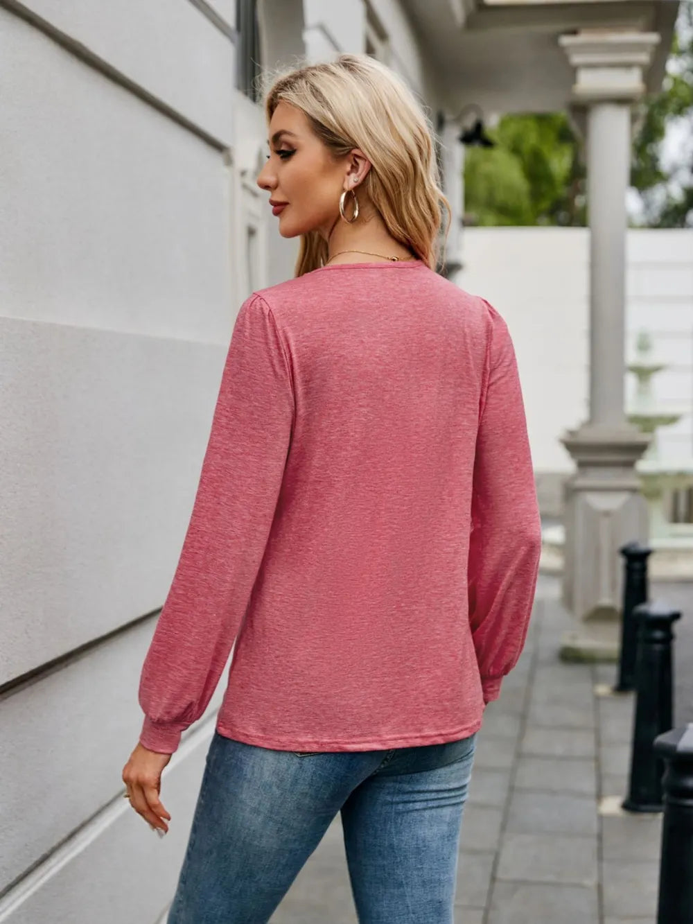 V-Neck Long Sleeve T-Shirt - Lilixa.store
