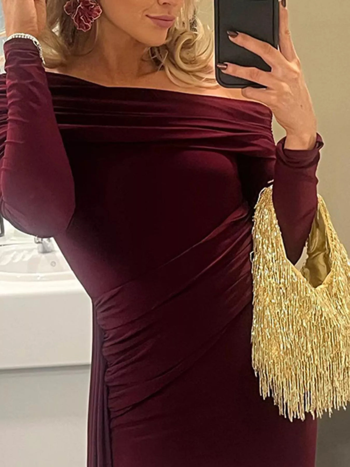 One-Shoulder Ruched Maxi Dress - Lilixa.store