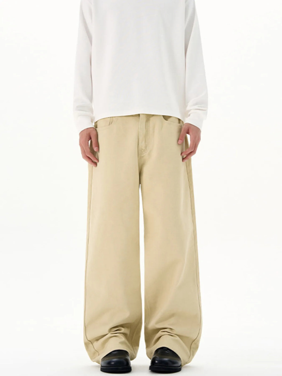 Men's Full Size Wide-Leg Pants Plus Size in Khaki
