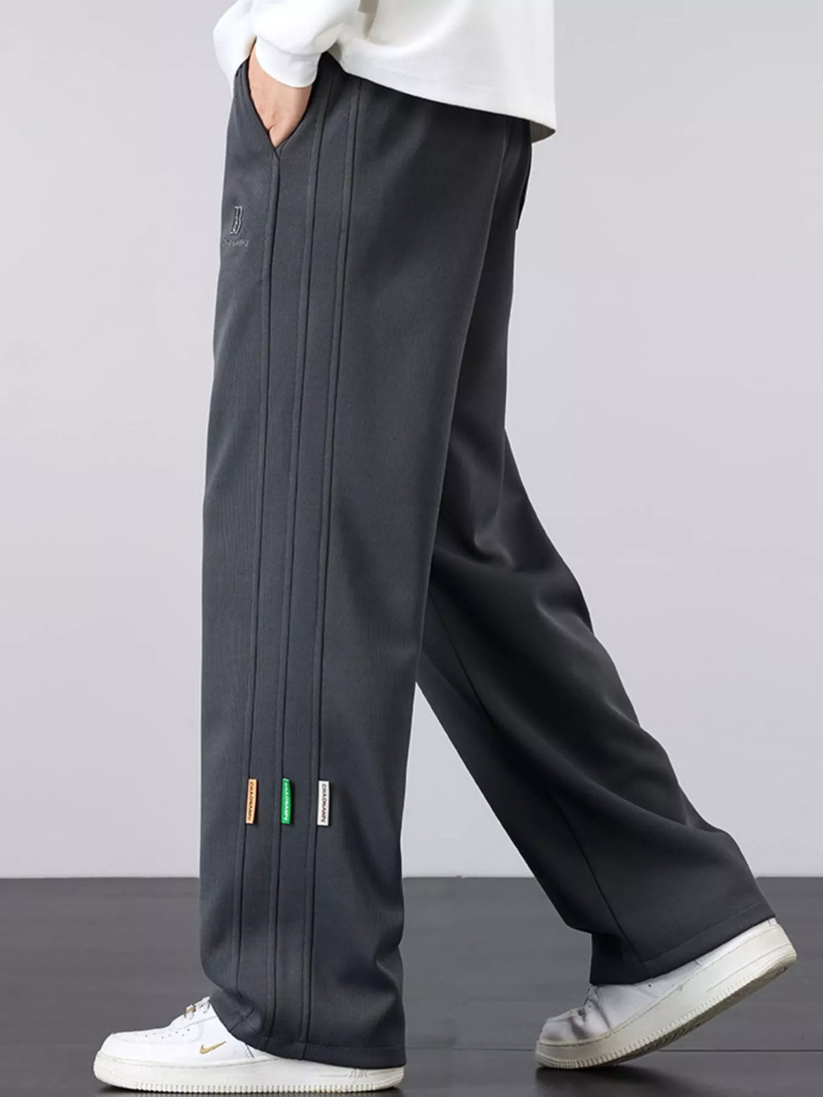 Men's Plus Size Casual Loose Fit Pants in Gray