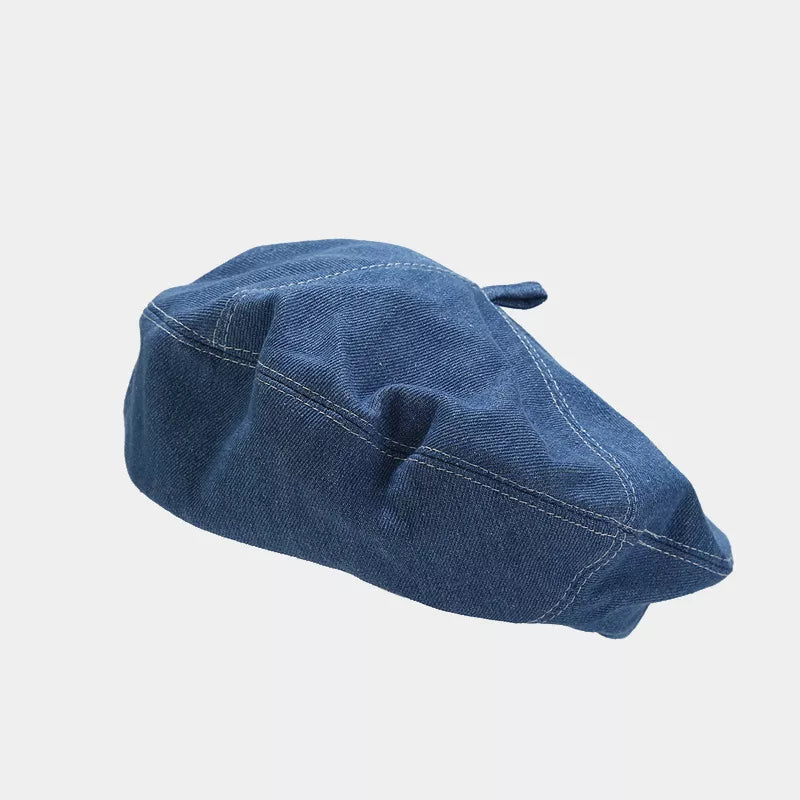 Vintage Style Denim Beret Hat - Lilixa.store