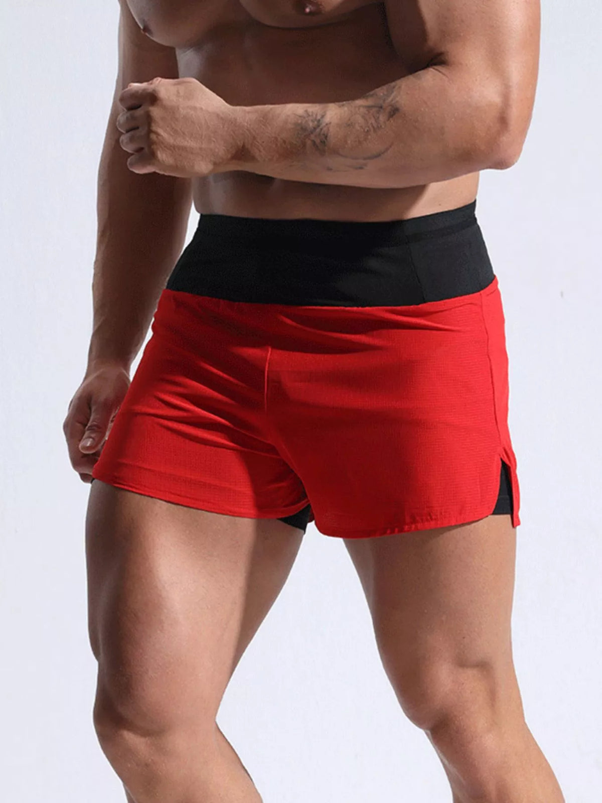 Men's Full Size Contrast Active Shorts Plus Size, view 8