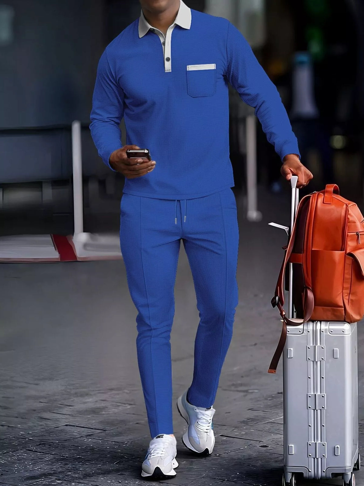 Men's Full Size Long Sleeve Top and Pants Set Plus Size - Lilixa.store