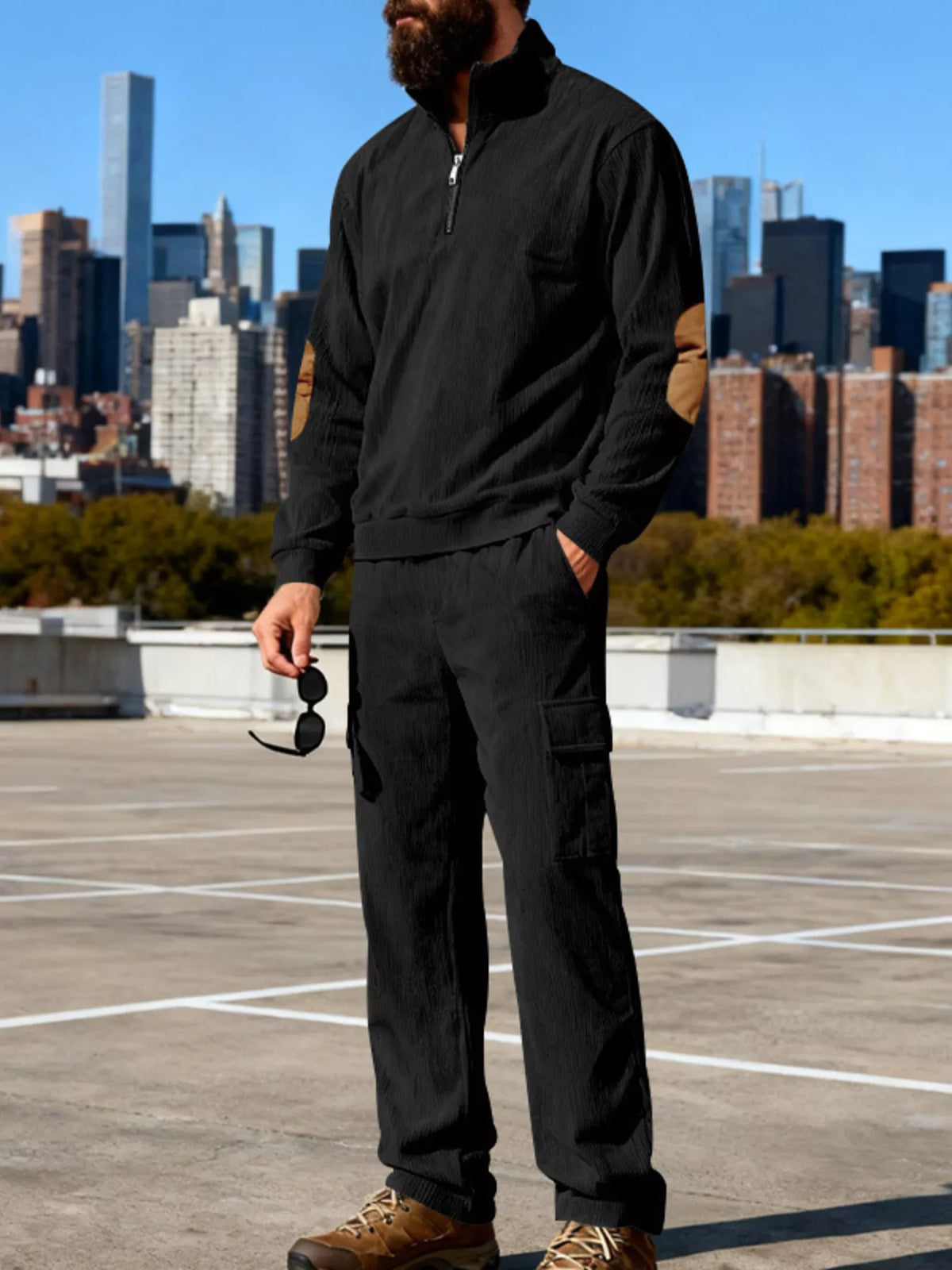 Men's Full Size Casual Long Sleeve Top & Pants Set Plus Size - Lilixa.store
