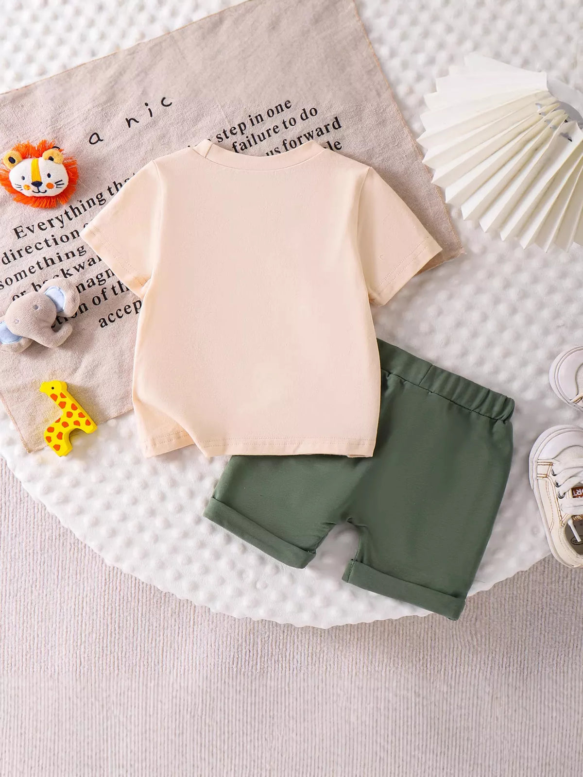Children's Graphic Round Neck Tee and Shorts Set - Lilixa.store