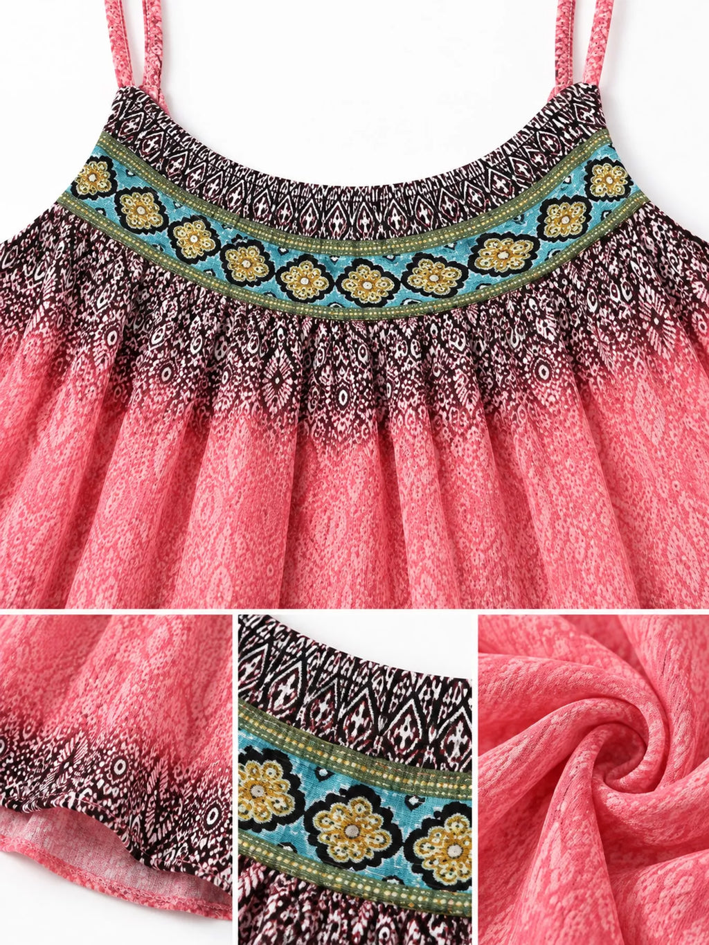 Full Size Printed Scoop Neck Cami Plus Size, view 4