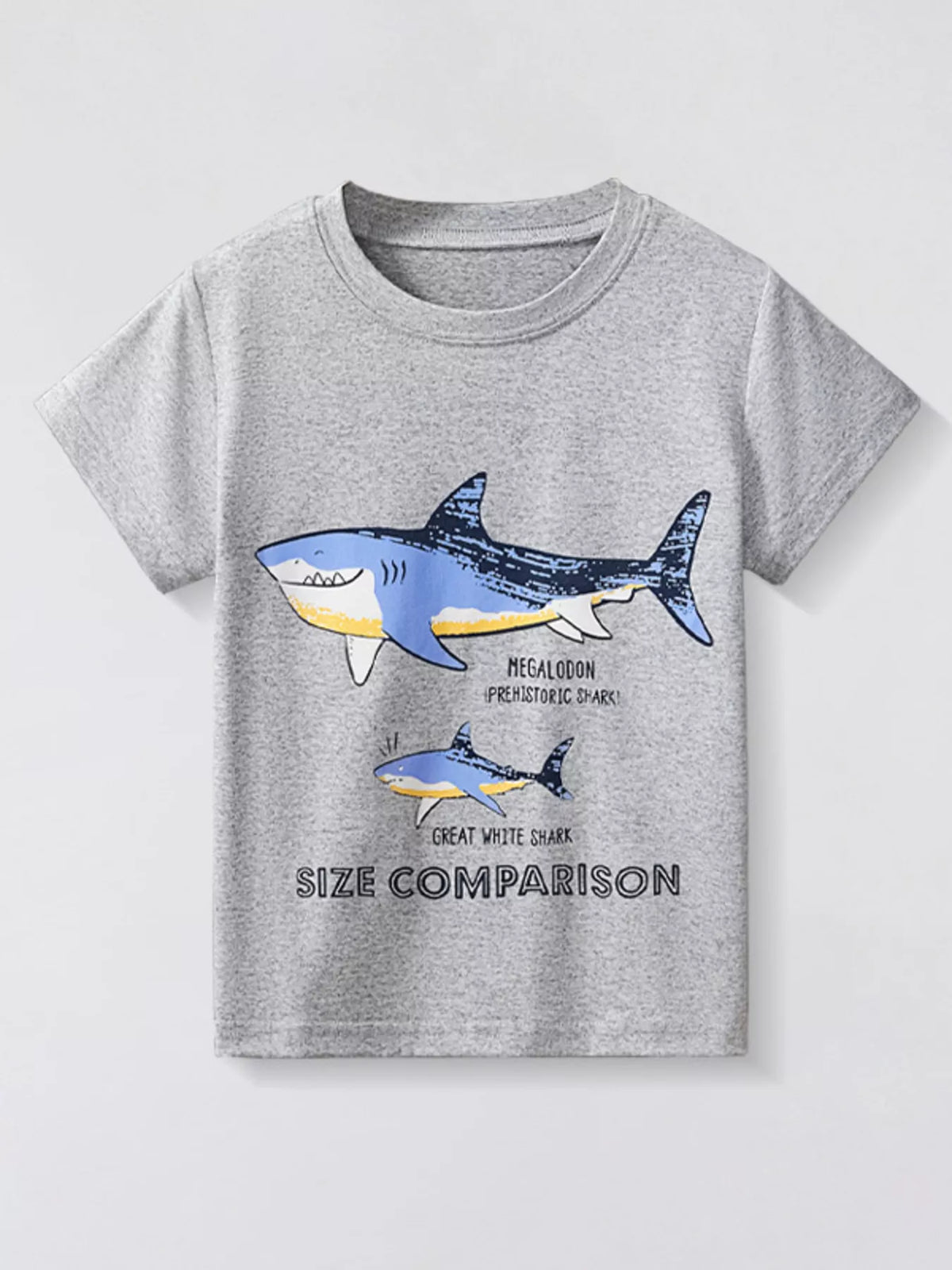 Children's Shark Size Comparison Graphic T-Shirt - Lilixa.store