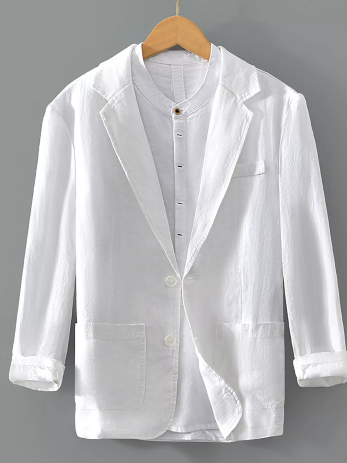 Men's Plus Size Lapel Collar Button Up Blazer - Lilixa.store