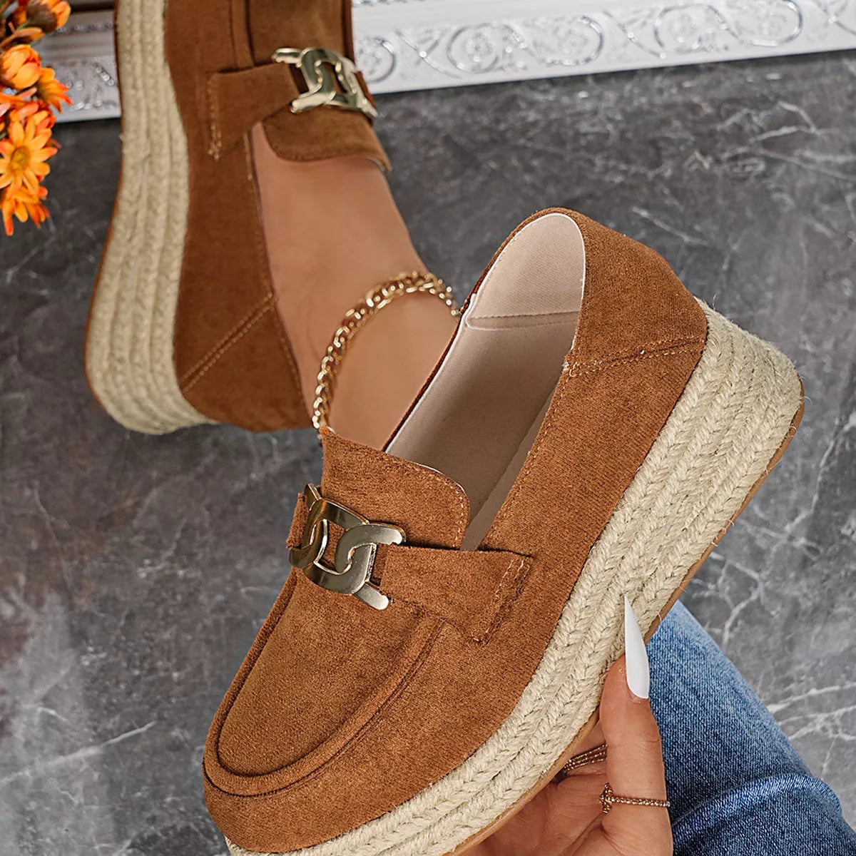 Round Toe Platform Slip-Ons, view 11