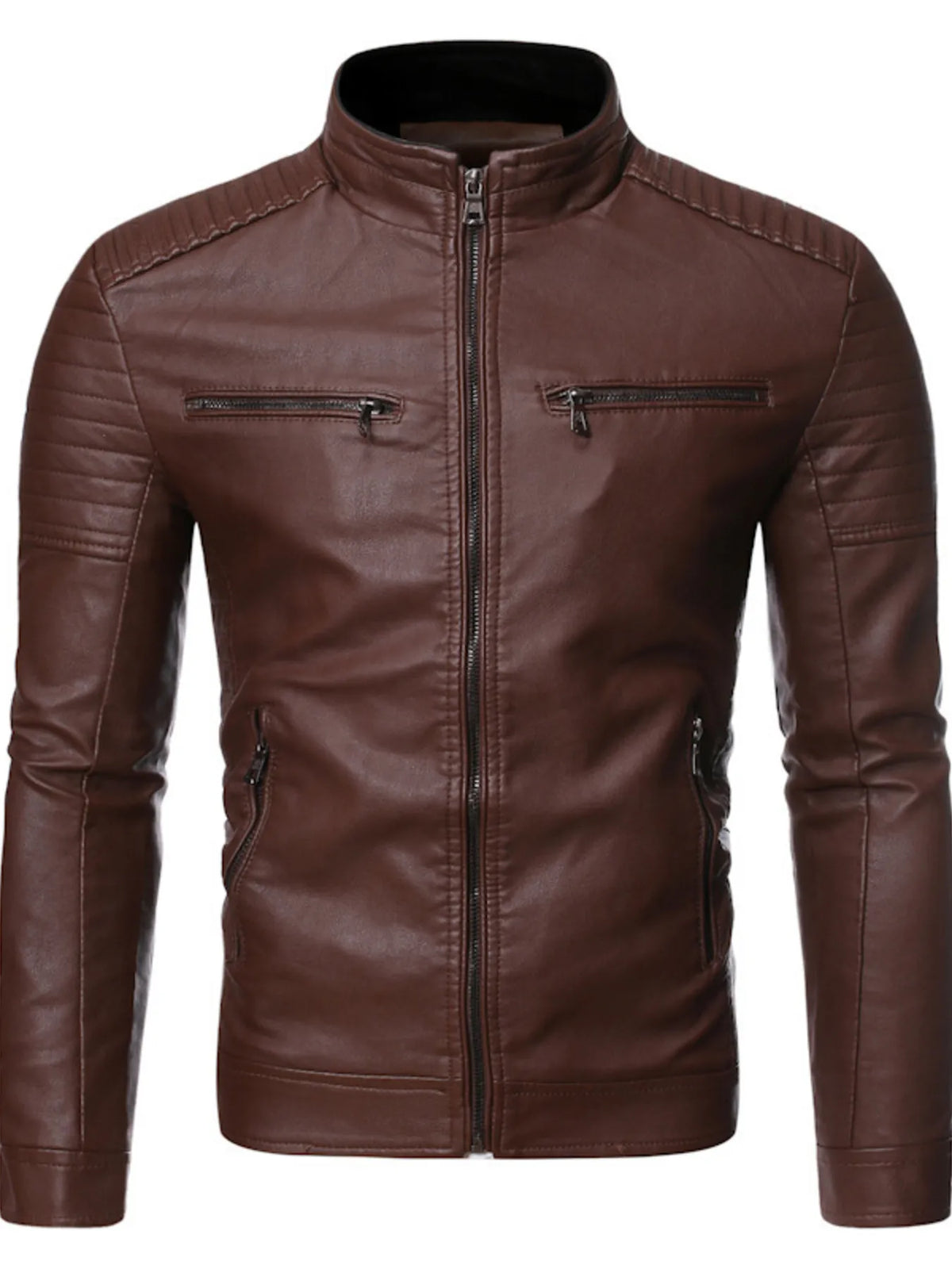 Men's Plus Size Zip Up Motorcycle Jacket - Lilixa.store