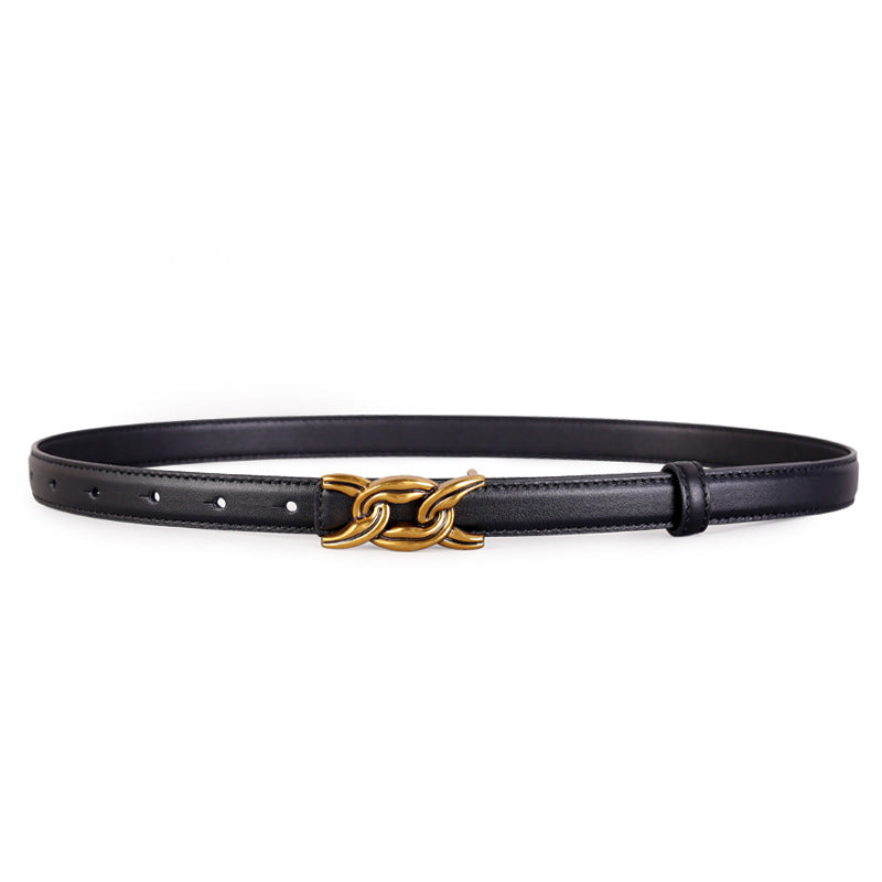 Chain Buckle Leather Belt - Lilixa.store