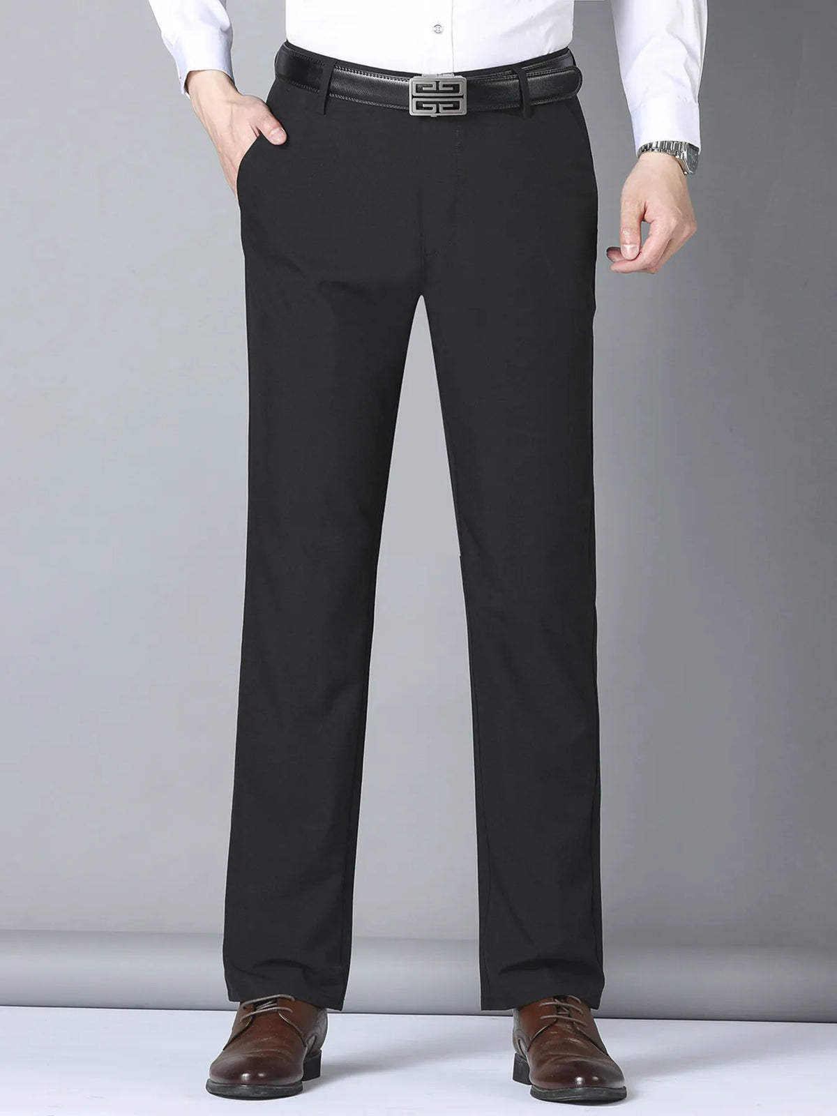 Men's Slim Fit Casual Pants in Black