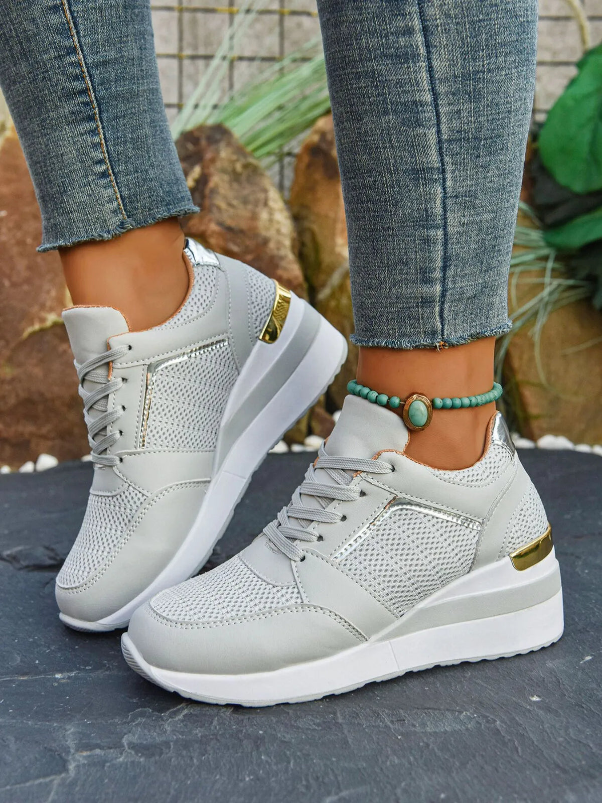 Comfort Breathable Mesh Sneakers in Grey