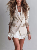 Double-Breasted Lapel Collar Blazer - Lilixa.store
