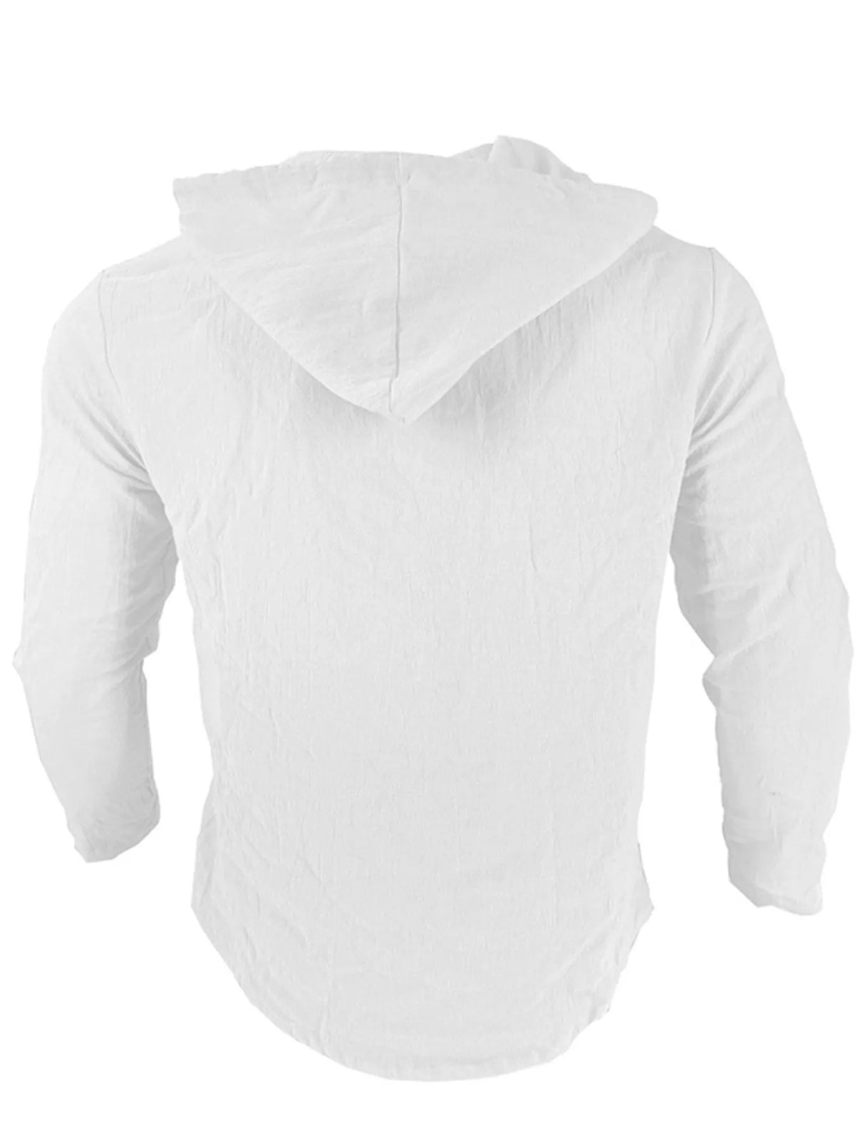 Men's Full Size Drawstring Button Up Hooded Shirt Plus Size - Lilixa.store
