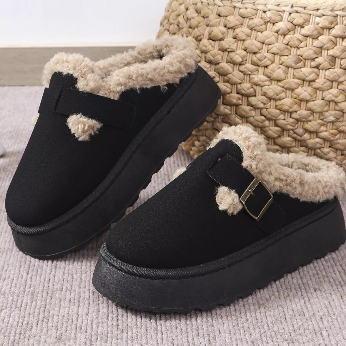 Round Toe Platform Slippers - Lilixa.store